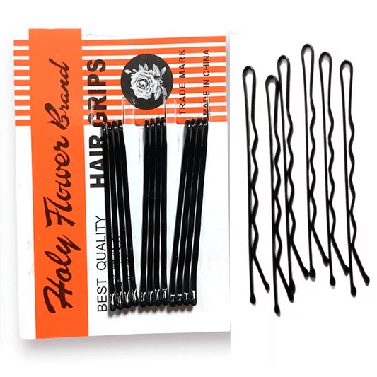 Invisibles Para Pelo X 12 Unidades En Blister 4Cm de Largo Color Negro