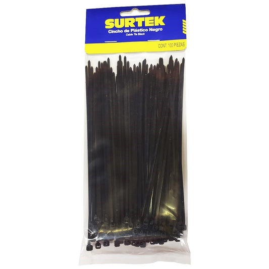 Precintos x 100 Unidades Color Negro Largo 10 Cm