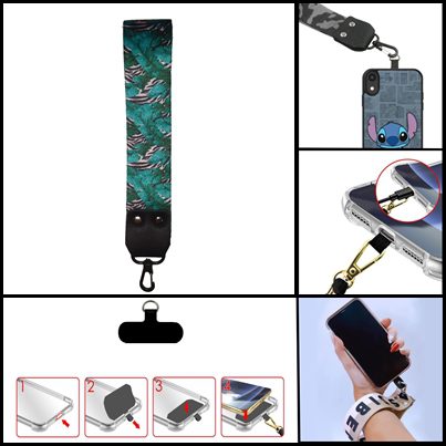 Colgante Universal De Mano Reforzada Para Celular/Llaves M5/D31 De 22 Cm X  4CM (Con Acople) Hojas