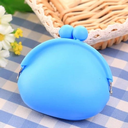 Monedero De Silicona 10 x 9Cm Aprox. Color Celeste