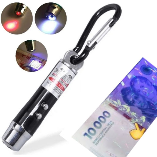 X20 Puntero Laser 3 En 1, Luz Uv Detector Billetes Falsos, Laser y Linterna