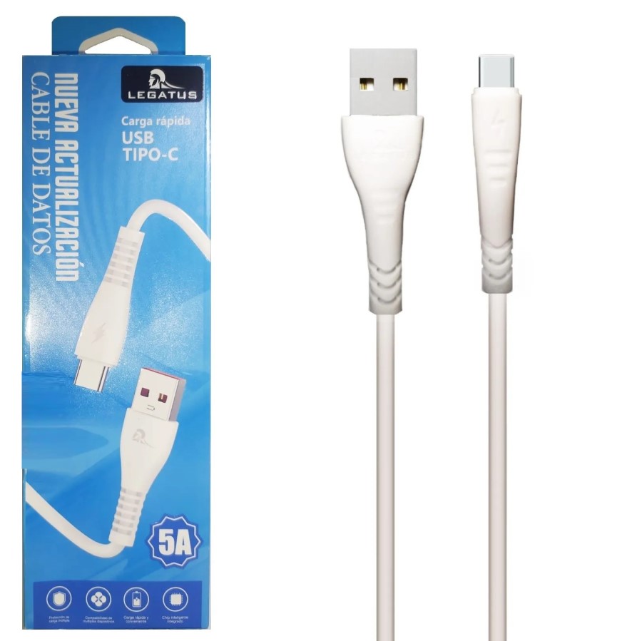 Cable Legatus 5Amp  Usb a Tipo C  Carga Rápida, Turbo Mod:03