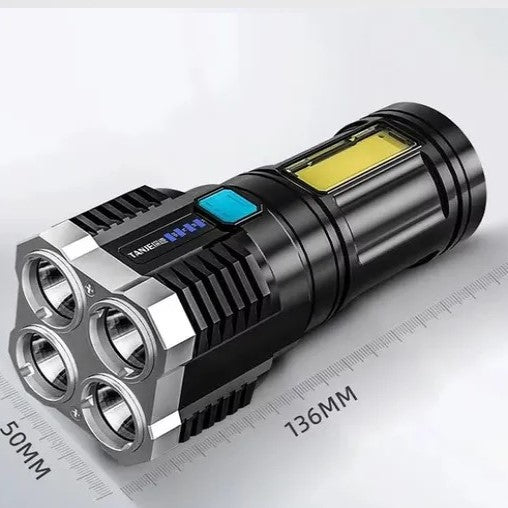 Linterna Cob 4+1 Vertical Led Recargable 13,5X5 Cm Serie L + Cable