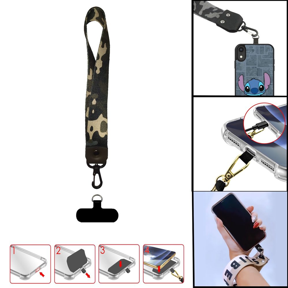 Colgante Universal De Mano Para Celular/Llaves M4/D9 De 24Cm (Con Acople) Camuflado