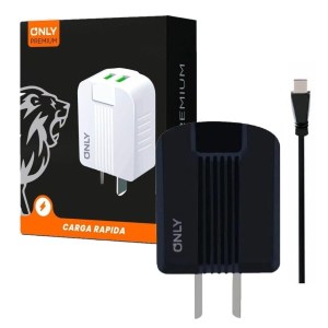 Cargador Only V2 2 Usb 4,4 Amp + Usb Cable Separado Tipo C