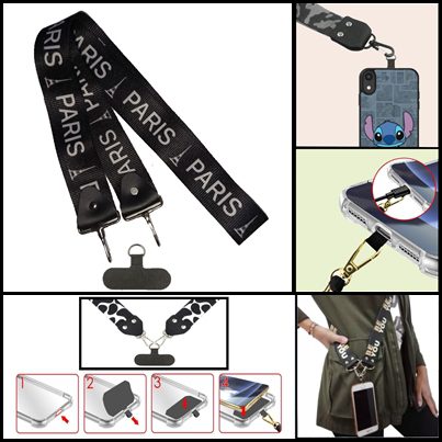 Colgante Universal Doble Metal M9/D19 DE Celular/Llaves DE 1 METRO 24X4CM (CON ACOPLE)  PARIS