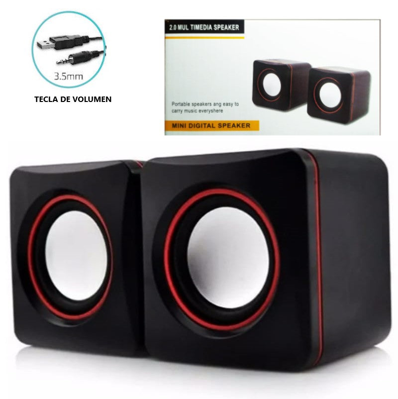 Parlante Pc Plug Y Usb Volumen  7X7Cm  Color Negro