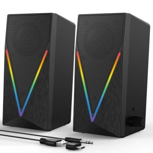 Parlantes Gamer Rgb Usb Pc Notebook Volumen Salida Plug y Usb