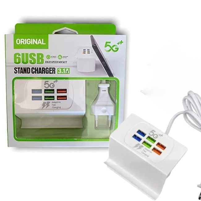 Cargador Estacion De Carga 6 Usb Puertos 3.1A  220v