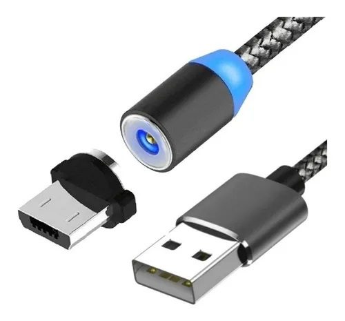 Cable Con Punta Separada Magnético Con Led  De Usb a Micro Usb V8