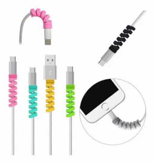 Protector Para Cable De Silicona Por Unidad Color Verde