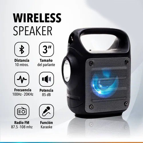 Parlante Con Linterna 3&#8243;  Kts Bluetooth Radio