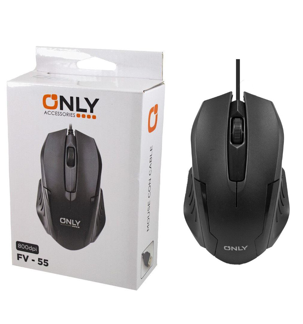 Mouse Optico Ergonomico Only F55 1000dpi Plug And Play