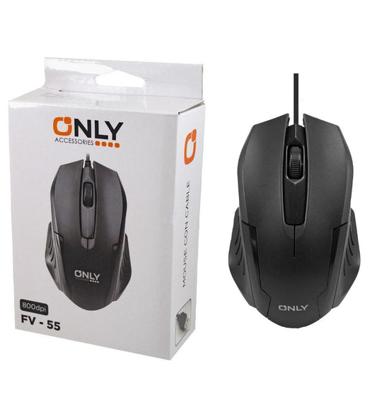 Mouse Optico Ergonomico Only F55 1000dpi Plug And Play