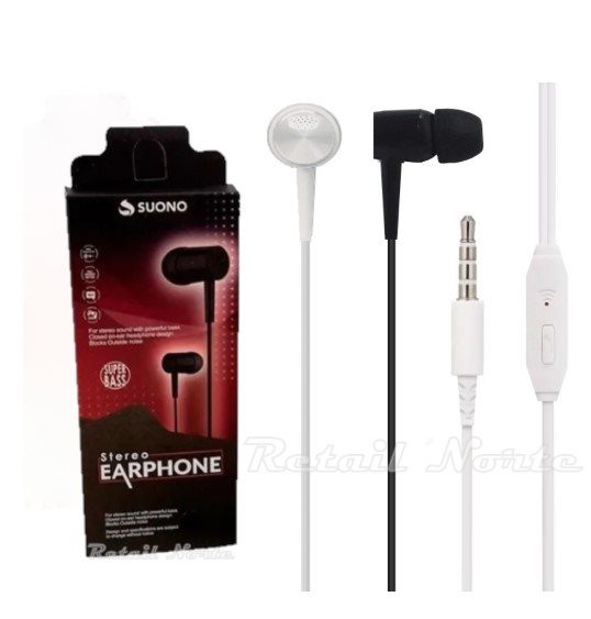 Auriculares Suono En Caja Manos Libres /Mic Color Negro