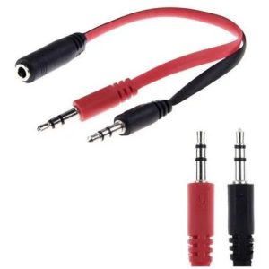 Convertidor Adaptador 1x Hembra A 2x Machos, Audio Plug 3.5mm, Cable Splitter Plano De Auriculares Hacia Pc, Otros