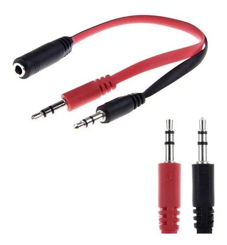 Convertidor Adaptador 1x Hembra A 2x Machos, Audio Plug 3.5mm, Cable Splitter Plano De Auriculares Hacia Pc, Otros