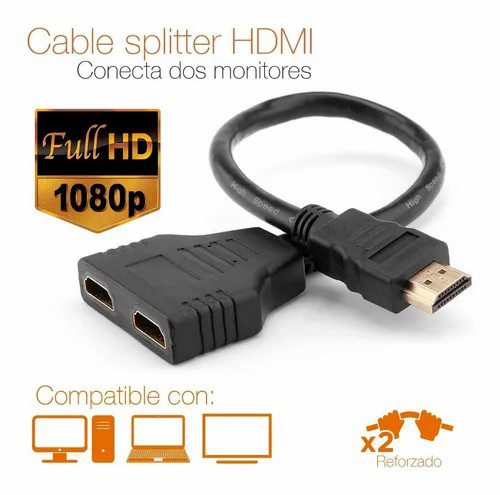 Cable Splitter De Hdmi Macho A 2 Hdmi Hembra