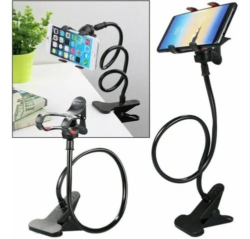 Soporte Escritorio Celular Brazo Flexible Con Pinza En Bolsa Comun