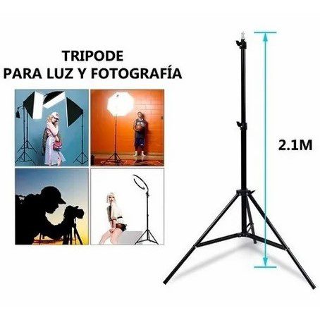 Trípode Cámara Celular Aro De Luz Extensible 2,1 Metros