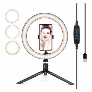 2 En 1 Aro De Luz Led + Tripode, Dimerizable 38Cmx 26Cm