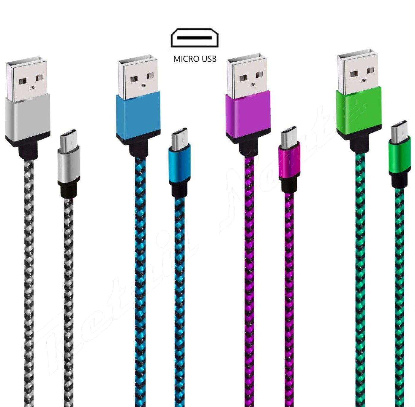 Cable Only Micro Usb 2.1 Trenzado Color Azul