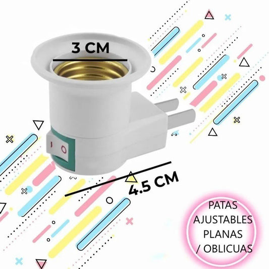 Portalámparas Adaptador E27 Porta Foco Velador Luz Noche