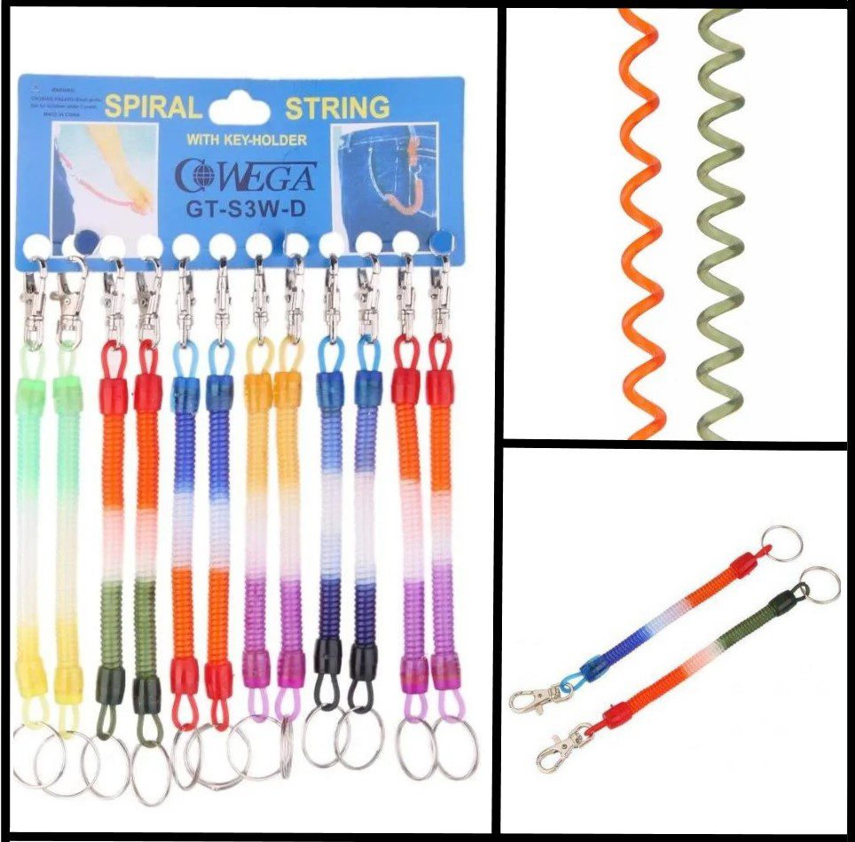 LLAVERO RESORTE ESPIRAL ESTIRABLE CON MOSQUETON