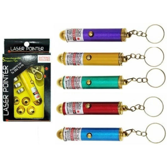 Laser Puntero Rojo 5 Puntas Con Pilas En Caja