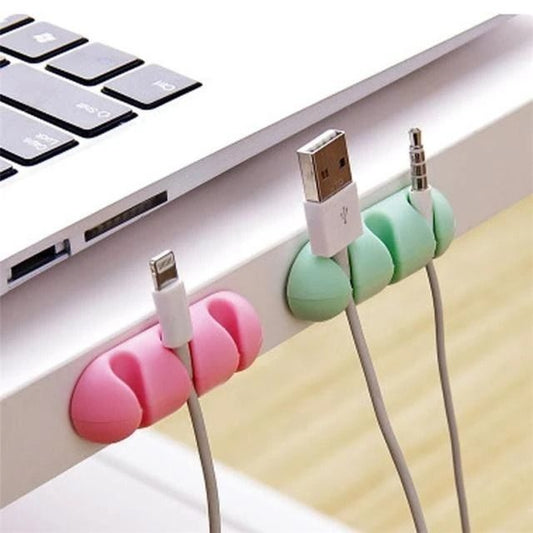 Sujeta Cuelga Organizador De Cables x Unidad (Suelto) Celeste Pastel