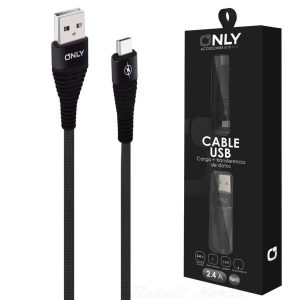 Cable Only  Reforzado Plano Micro Usb 2,4 Amp C/Rápida