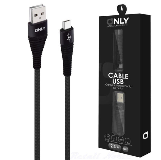 Cable Only  Reforzado Plano Micro Usb 2,4 Amp C/Rápida