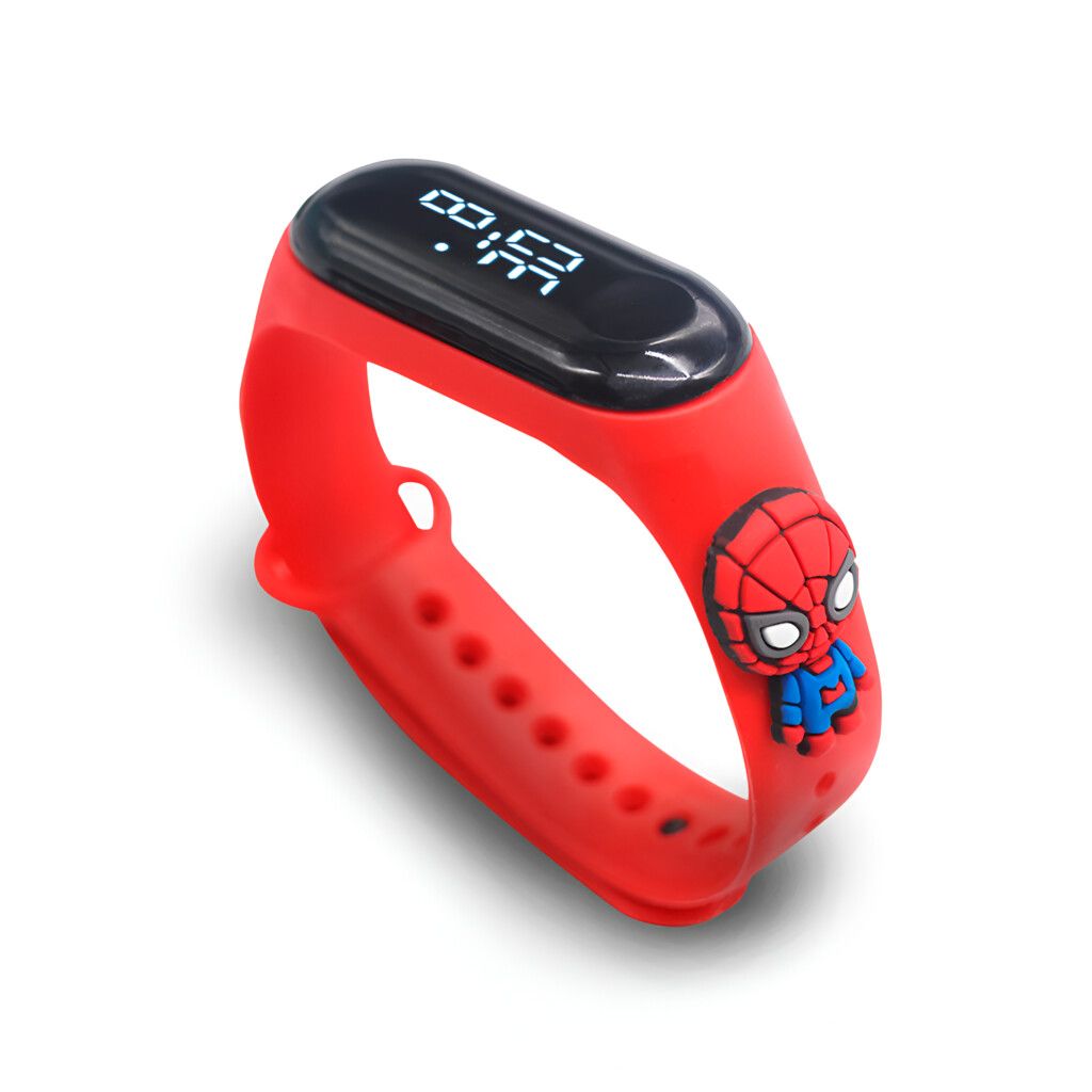 Reloj Digital Tactil Infantil 3d Hombre Araña Malla Roja