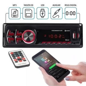 Auto Estéreo Fijo Bluetooth Radio Fm Usb Sd Rca, Auxiliar 60w X4