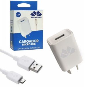 Cargador MS 3.0A Mini Cabezal  + Cable Separado Micro Usb V8