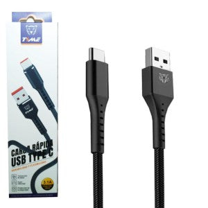Nuevo Cable Time M3 Usb A “Tipo C” Carga Rápida 3.1 Color Negro