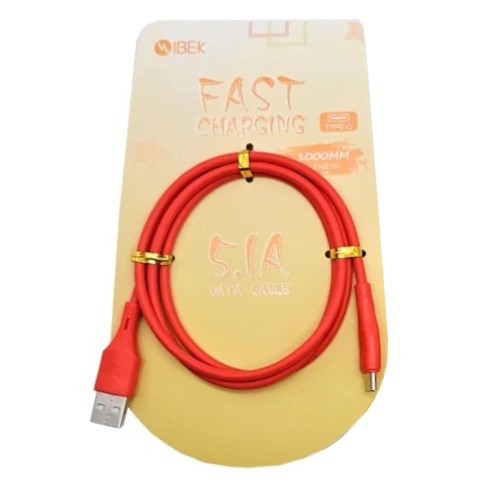 Cable Fast Charging Ibek Usb A Tipo C Carga Rápida Color Rojo