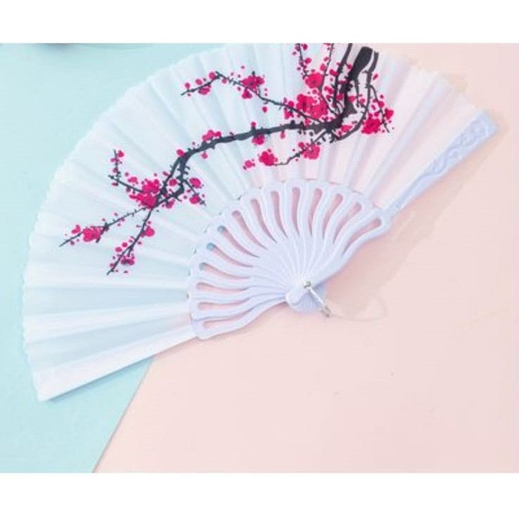 Abanico Plegable Chino De Tela 42Cm 24Cm Plegado Diseños Varios