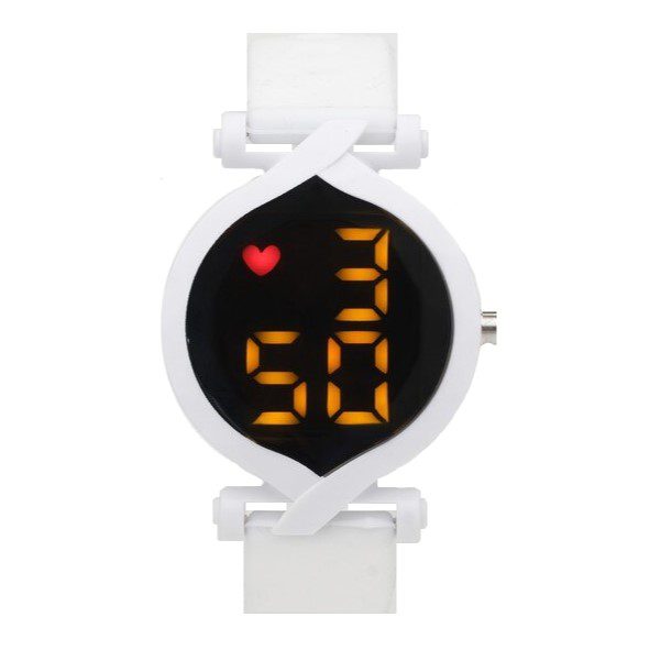Reloj Digital Redondo Fird pila incluiida CR2016 Blanco