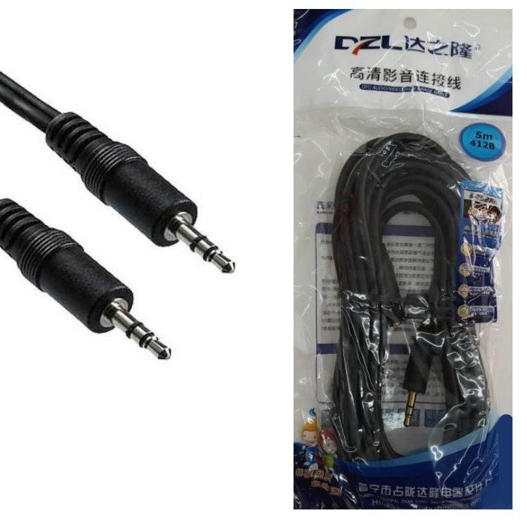 Cable Plug Auxiliar Macho A Macho Largo 5 Metros