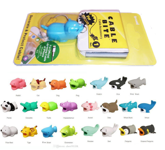 Protector Come Cable Perro Celeste