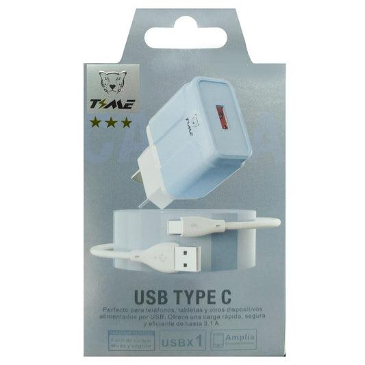 Cargador Time 3.1 Usb C. Rapida + Cable Separado Tipo C