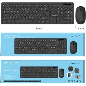 Teclado Y Mouse Inalámbrico AOAS Combo Kit Pc y Otros