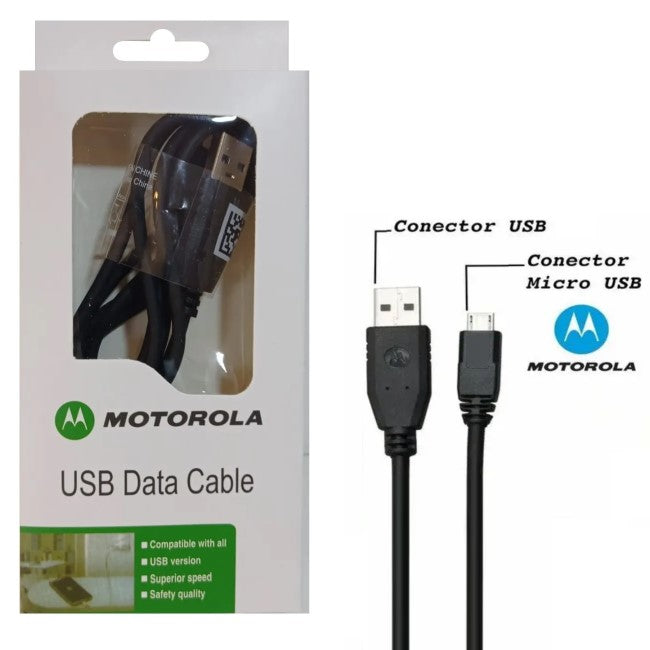 Cable Motorola Micro Usb Data V8 Con Logo En Cable (En Caja)