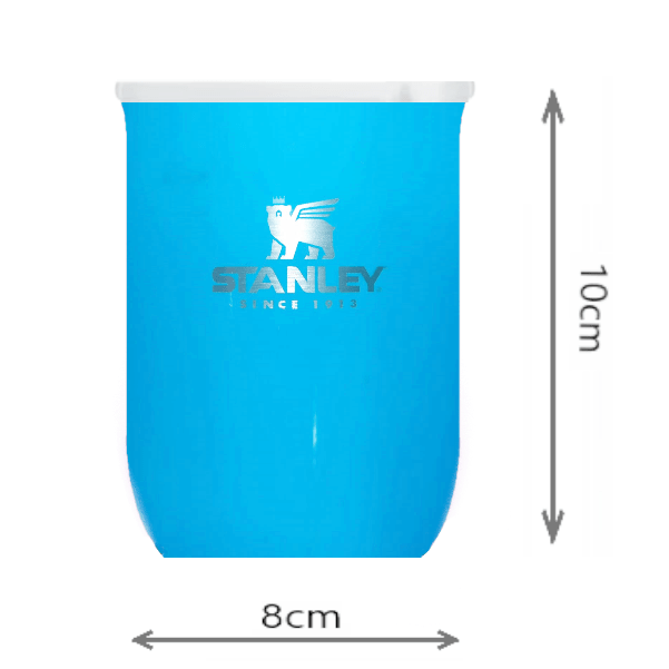 Mate Térmico Bicapa Eco Aluminio Con Logo Stanley 10Cm X 8Cm Color Celeste