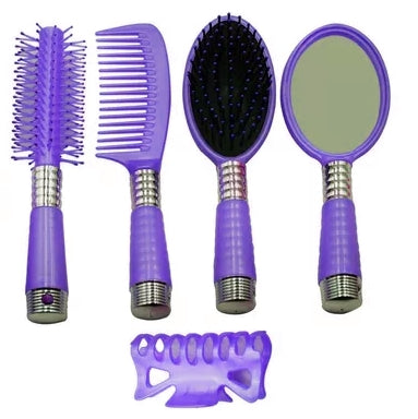 Set De Cepillos Para el Pelo En Bolsa Color Violeta