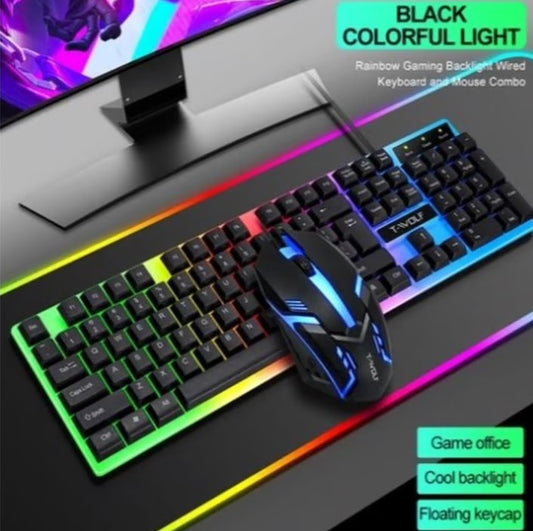 Combo Kit Gamer Wolf Mouse + Teclado Retroiluminado