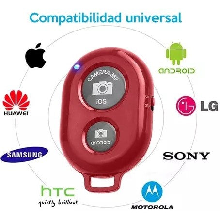 Control Remoto Selfie Bluetooth Para fotos Celular Disparador En Caja (Pila Incluida) Color Negro