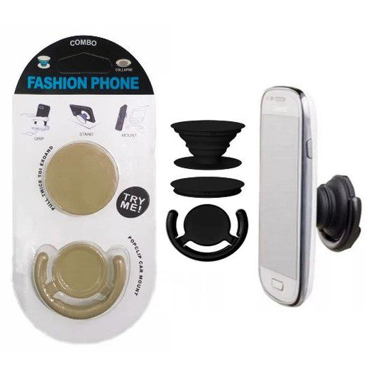 Pop Socket Rebatible  + Soporte. Controles celulares, etc  Color Crema