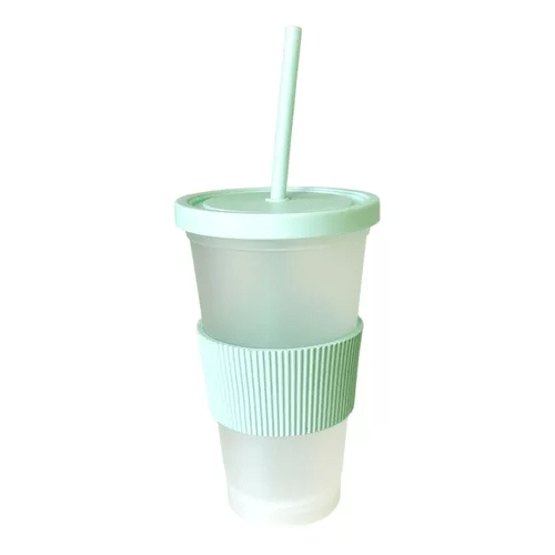 Vaso Pastel 15Cm Traslucido Con Sorbete Color Verde
